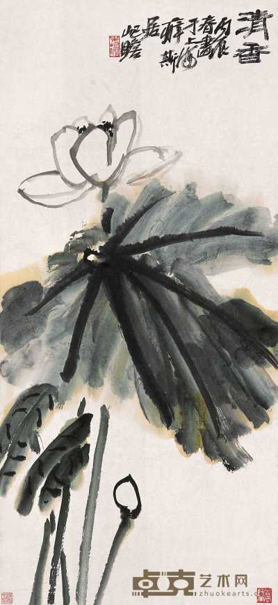 朱屺瞻 丙辰（1976）年作 清香 立轴 96×45cm